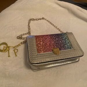 Silver and Multicolor Glitter Women's Bag
